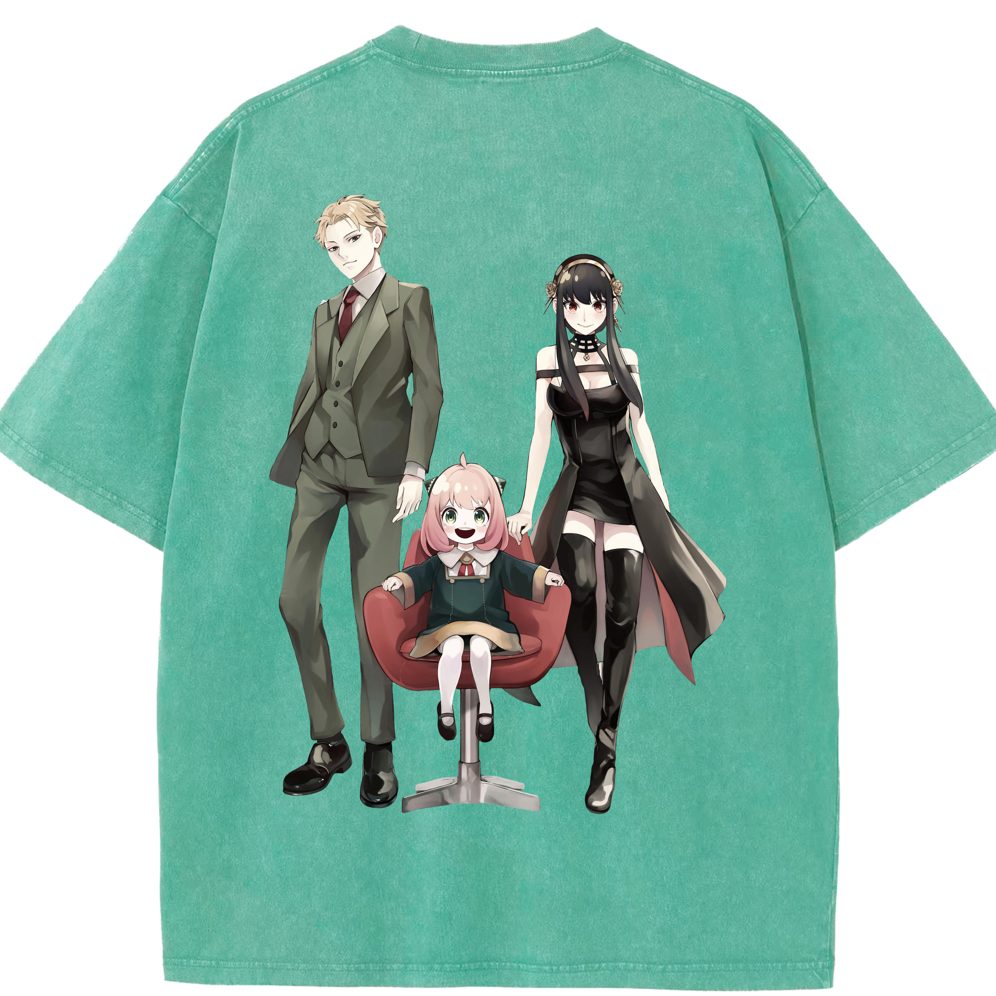 （画像用） SPY×FAMILY间谍家家酒 綿100% ヴィンテージ風 半袖Tシャツ（背面プリント）